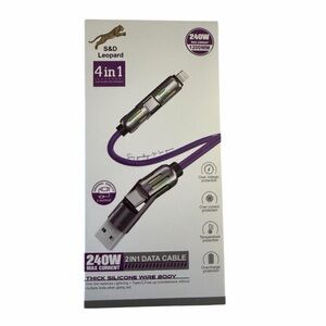 S&D Leopard 4 in 1" multi-charging and data cable - NWT